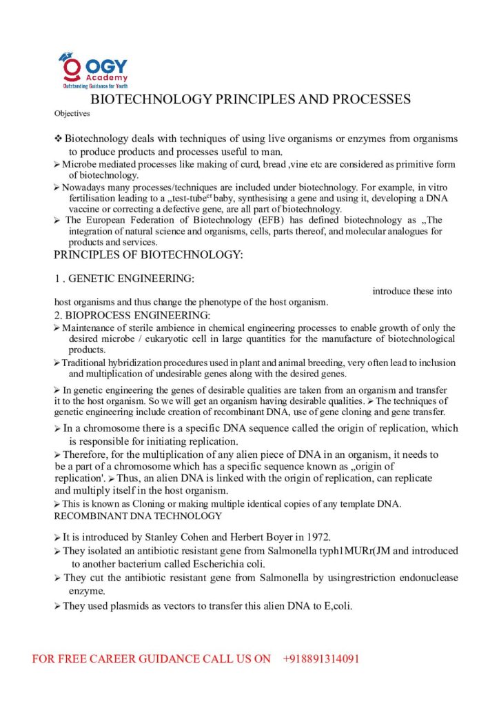 thumbnail of CAHPTER 2 -BIOTECHNOLOGY PRINCIPLES AND PROCESSES